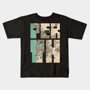 Perth, Australia City Map Typography - Vintage Kids T-Shirt